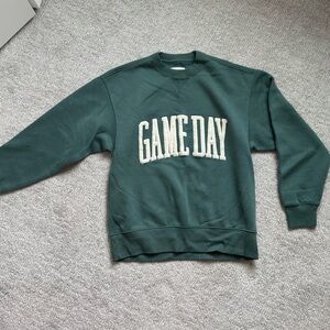 Abercrombie XS Oversize Green 'Game Day' Sweatshirt